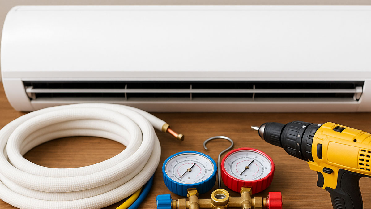 Instalacja klimatyzatora typu split na ścianie – Piekary Śląskie.