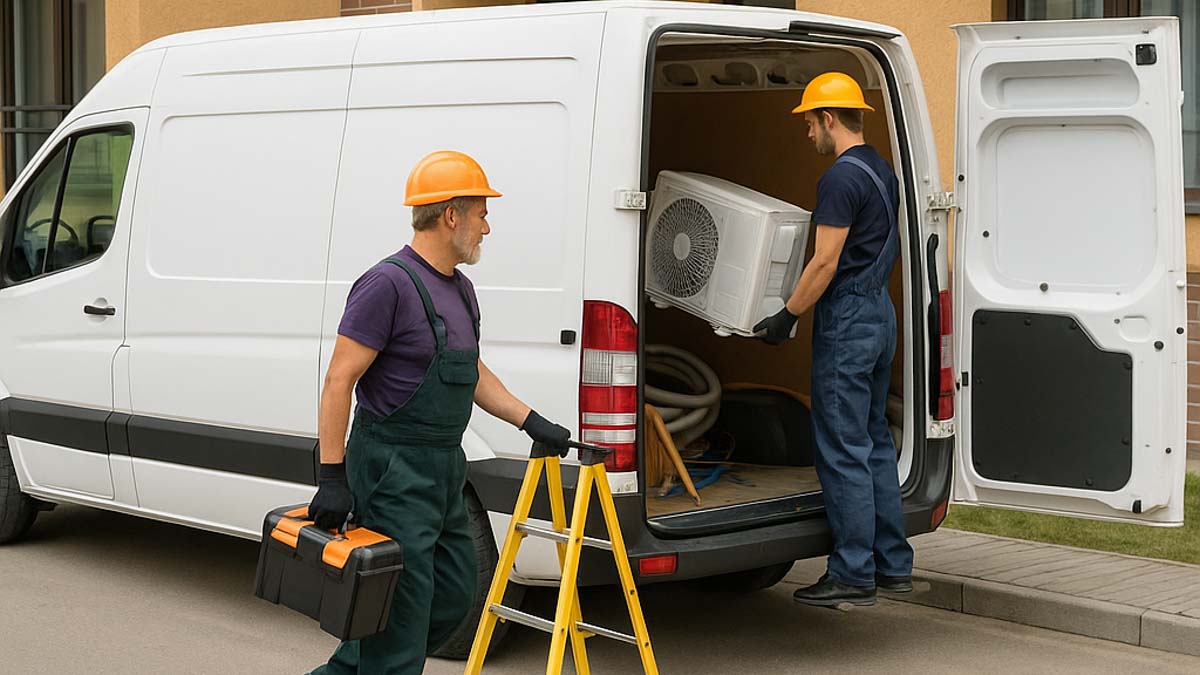 Technicy Heat King podczas montażu klimatyzacji – Siemianowice Śląskie.